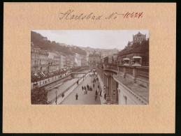 Fotografie Brück & Sohn Meissen, Ansicht Karlsbad, Uferpartie An Der Kolonnade  - Plaatsen