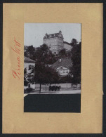 Fotografie Brück & Sohn Meissen, Ansicht Pirna A. E., Fischerplatz Mit Blick Auf Das Schloss Sonnenstein  - Lugares