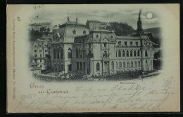 Mondschein-AK Carlsbad, Kaiserbad Aus Der Vogelschau  - Tchéquie