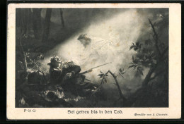 AK Jesus Mit Dornenkrone Tröstet Gefallenen Soldaten  - Oorlog 1914-18