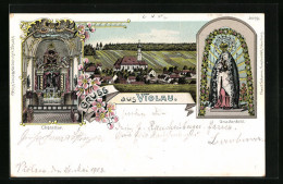 Lithographie Violau, Ortsansicht Mit Kirche, Gnadenbild Und Choraltar  - Other & Unclassified