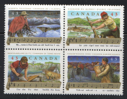 1993  Canadian Folklore  Se-tenant Block Of 4 Sc 1494a MNH - Ongebruikt