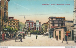 Ar46 Cartolina Sorrento Piazza E Monumento A Tasso 1937 Provincia Di Napoli - Napoli (Napels)