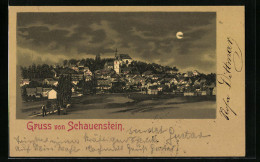 Mondschein-Lithographie Schauenstein, Totalansicht Der Ortschaft  - Otros & Sin Clasificación