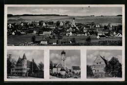AK Laugna, Schule, Forsthaus, Kirche, Ortsansicht  - Other & Unclassified