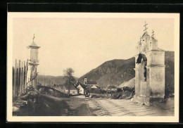 AK Wösendorf, Strassenpartie, Blick Zur Kirche  - Autres & Non Classés