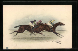 Künstler-AK M. Munk Nr. 462: Jockeys Auf Ihren Pferden Beim Rennen  - Autres & Non Classés