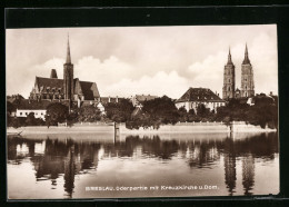 AK Breslau, Oderpartie Mit Kreuzkirche Und Dom  - Schlesien
