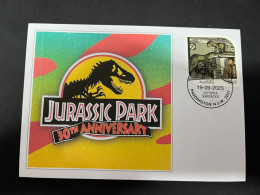 13-5-2024 (4 Z 47 A) Australian Personalised Stamp Isssued For Jurassic Park 30th Anniversary (Dinosaur) - Preistorici