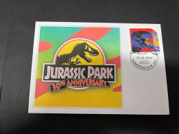 13-5-2024 (4 Z 47 A) Australian Personalised Stamp Isssued For Jurassic Park 30th Anniversary (Dinosaur) - Prehistorics