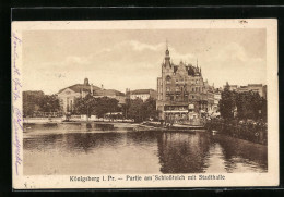 AK Königsberg I. Pr., Partie Am Schlossteich Mit Stadthalle  - Ostpreussen