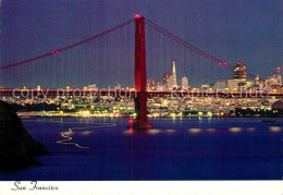 72933574 San_Francisco_California Skyline Mit Br?cke Bei Nacht - Autres & Non Classés