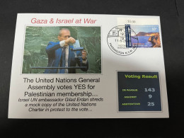 12-5-2024 (4 Z 47 B) GAZA War - The UN Assembly Vote YES For Palestinian Membership - UN Israel Ambassador Protest - Militares