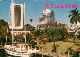 72929582 Fort_Lauderdale Skyline With New River Segelboot - Autres & Non Classés