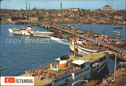 72922820 Istanbul Constantinopel Fliegeraufnahme Galate Bridge Mosque And Sueley - Turquie
