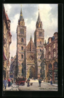 Künstler-AK Charles F. Flower: Nürnberg, Die Lorenzkirche  - Other & Unclassified