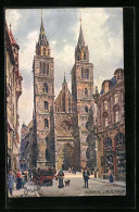 Künstler-AK Charles F. Flower: Nürnberg, Blick Auf Die Lorenzkirche  - Sonstige & Ohne Zuordnung