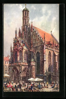 Künstler-AK Charles F. Flower: Nürnberg, Frauenkirche Und Marktstände  - Autres & Non Classés