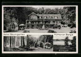 AK Eckernförde, Hotel Baumgarten Hüttener Berge, Cafe-Garten, Silberbergen  - Eckernförde