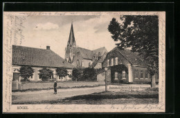 AK Sögel, Bahnhofs-Hotel Johannes Temmen Mit Kirche  - Otros & Sin Clasificación