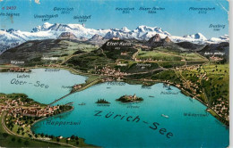 13926417 Zuerichsee_ZH Panoramakarte Mit Ober See Und Rapperswil - Autres & Non Classés