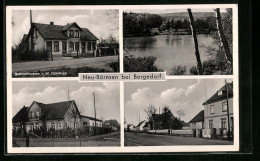 AK Neu-Börnsen Bei Bergedorf, Gemischtwarengeschäft Von W. Dührkopp, Uferpartie, Ortspartie  - Other & Unclassified