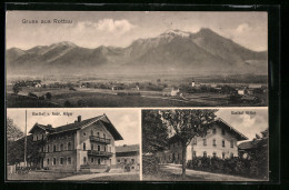 AK Rottau, Gasthof V. Andr. Hilger, Gasthof Hütter, Panorama  - Autres & Non Classés