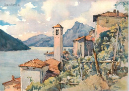 13926265 Gandria_Lago_di_Lugano Panorama Kuenstlerkarte - Otros & Sin Clasificación