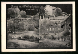 AK Willinghusen, Dorfplatz, Schulhaus, Gasthaus W. Dassau  - Other & Unclassified