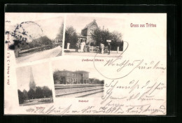 AK Trittau, Hotel-Pensionat Wittern, Kirche Und Bahnhof  - Trittau