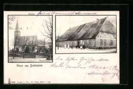 AK Breitenfelde, Kirche Und Gräpers Gasthaus  - Autres & Non Classés