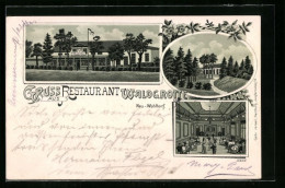 Lithographie Neu-Wohltorf, Restaurant Waldgrotte Mit Innenansicht  - Sonstige & Ohne Zuordnung