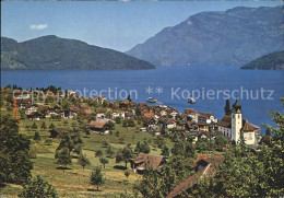 12048736 Beckenried Ortsansicht Mit Kirche Vierwaldstaettersee Alpen Beckenried - Sonstige & Ohne Zuordnung