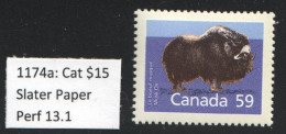 1989   Musk Ox 59¢ Definitive  Slater Paper, Perf 13.1 Sc 1174a MNH - Nuevos