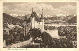 12045746 Thun BE Schloss Mit See Und Alpen Thun - Other & Unclassified