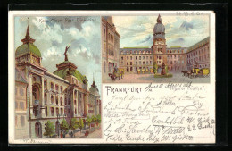 Lithographie Frankfurt A. M., Kais. Ober-Post-Direktion Und Innerer Posthof  - Frankfurt A. Main