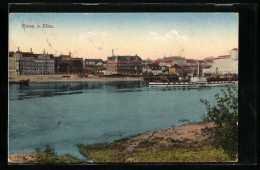 AK Riesa A. Elbe, Flusspartie Mit Blick Auf Die Stadt  - Riesa