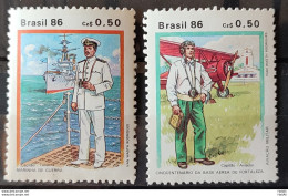 C 1539 Brazil Stamp Costumes And Uniforms Of Marine Aeronautics Ship Airplane 1986 Complete Series - Ongebruikt