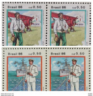 C 1539 Brazil Stamp Costumes And Uniforms Of Marine Aeronautics Ship Airplane 1986 Block Of 4 Complete Series - Ongebruikt