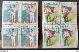 C 1539 Brazil Stamp Costumes And Uniforms Of Marine Aeronautics Ship Airplane 1986 Block Of 4 CBC Brasilia Complete Seri - Ongebruikt