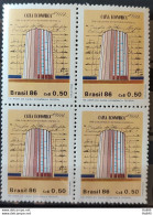 C 1529 Brazil Stamp Bank Caixa Economica Federal Economy 1986 Block Of 4 - Unused Stamps