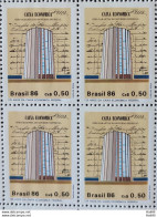 C 1529 Brazil Stamp Bank Caixa Economica Federal Economy 1986 Block Of 4 1 - Unused Stamps