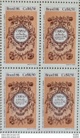 C 1527 Brazil Stamp Book Day Literature Gregorio De Mattos Guerra 1986 Block Of 4 - Nuovi