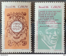 C 1527 Brazil Stamp Book Day Literature Gregorio De Mattos Guerra Manuel Bandeira 1986 Complete Series - Nuovi