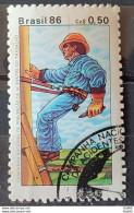 C 1516 Brazil Stamp Prevention Of Work Accidents Health Safety 1986 Circulated 1 - Gebruikt