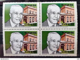 C 1519 Brazil Stamp Octavio Mangabeira Politics 1986 Block Of 4 - Nuevos