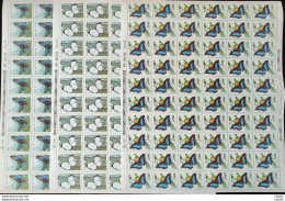 C 1512 Brazil Stamp Butterfly Insects 1986 Sheet Complete Series - Unused Stamps