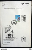 Brochure Brazil Edital 1986 24 Bartomeu Gusmao Balloon Airport Zeppelin With Stamp CBC RJ - Briefe U. Dokumente