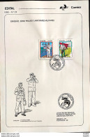 Brochure Brazil Edital 1986 23 Military Uniforms With Stamp Overlaid CBC CE Fortaleza - Storia Postale