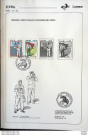 Brochure Brazil Edital 1986 23 Military Uniforms With Stamp CBC DF Brasília - Cartas & Documentos